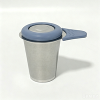 Infuseur à thé réutilisable en acier inoxydable 304, style vintage, à double poignée, avec couvercle et filtre à thé, design poli pour services à café et à thé