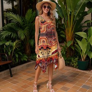 Mini-jupe irrégulière en polyester, style australien aborigène personnalisé, pour dropshipping - Product Image 3