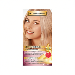 Kit de coloration capillaire permanente professionnelle brillante Mix 1023 Blond Platine avec huile d'argan et d'agrumes, couvrance 100% des cheveux gris - Product Image 3