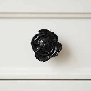 Poignée de tiroir à motif floral, en métal brillant, style classique, ronde, pour tiroirs, installation facile, durable, revêtement antirouille - Product Image 1