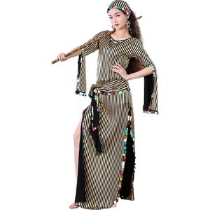 <span class=keywords><strong>Robe</strong></span> de spectacle <span class=keywords><strong>orientale</strong></span> de haute qualité avec paillettes dorées, tenue de danse du ventre Baladi Folk Saidi, 4 pièces - Product Image 1