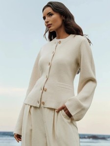 Chaqueta cárdigan de punto de Cachemira para mujer estilo europeo americano para <span class=keywords><strong>Amazon</strong></span> estación independiente transfronteriza para invierno extranjero - Product Image 5