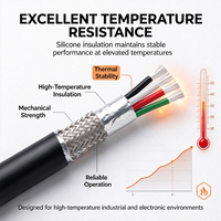 Câble blindé en silicone à 4 conducteurs, flexible haute température, câble multiconducteur blindé en silicone 4C pour équipement de capteur et d'alimentation