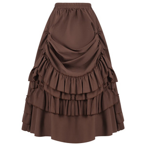 Vestido de talla grande para cosplay de Halloween, estilo steampunk vintage, vestido victoriano <span class=keywords><strong>medieval</strong></span> con volantes y ribetes de satén, faldas góticas, corsé para <span class=keywords><strong>mujer</strong></span> - Product Image 5