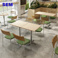 Ensembles de restaurant modernes en bois massif SEM, table en contreplaqué de bouleau marin pour café, glacier, restaurant de restauration rapide, mobilier de restaurant
