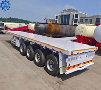 Semi Trailer Flatbed 4-Axle Baru 20 FT 40FT Chassis Kontainer Flat Bed Trailer Flatbed untuk Kontainer