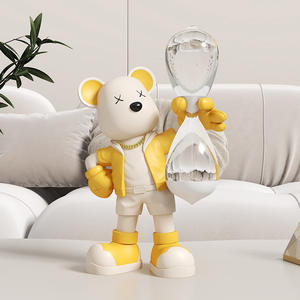 Timer a Clessidra da 60 Minuti in Resina con Orso Violento Dipinto a Mano - Oggetto d'Arte Creativo e da Collezione per Soggiorno e Cameretta dei Bambini - Product Image 4