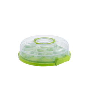 Trasportino per torta rotondo da 10 pollici senza BPA con inserti per uova e cupcake diavolati - Product Image 4