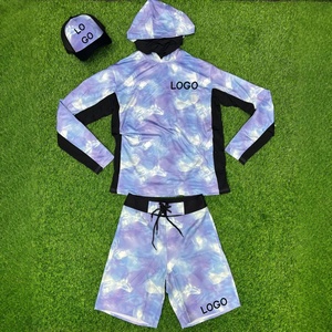 Vêtements de protection solaire UPF50 + à séchage rapide sur mesure ensembles d'été chemise de pêche à capuche avec Boardshorts chapeaux - Product Image 2