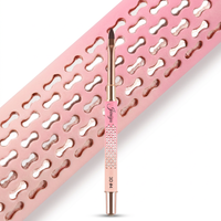 Lot de pinceaux à ongles professionnels en nylon avec manche métallique rose ajouré pour extension de gel et manucure