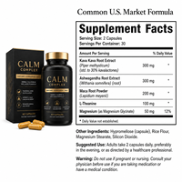 Capsules de Soutien à la Relaxation à Formule Apaisante à Base de Plantes (Kava Kava, Ashwagandha, L-Théanine et Glycinate de Magnésium) – Vente en Gros