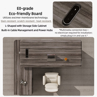 Bureau de direction modulaire en forme de L, réglable en hauteur par motorisation, table de bureau ergonomique pour PDG, ensemble de bureau avec rangement intégré