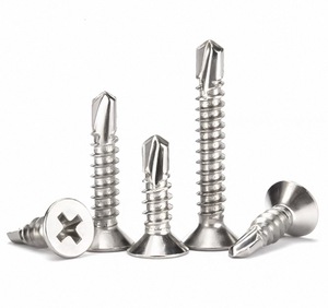 Vite di coda per trapano a vite autoforante a testa piatta 410 in acciaio inossidabile - Product Image 3