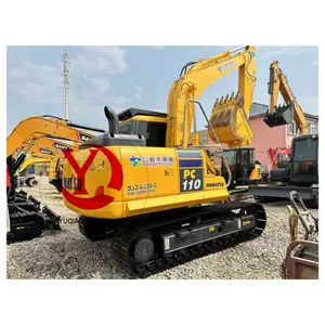 ใช้ Komatsu pc110 รถขุด pc120pc130pc160 PC128 11 ตันเดิมญี่ปุ่นสีตีนตะขาบไฮดรอลิก excavadora/ขุด