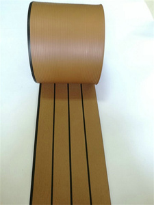 <span class=keywords><strong>Suelo</strong></span> de cubierta de teca de PVC sintético <span class=keywords><strong>para</strong></span> yate marino con rayas negras 190mm/50mm - Product Image 2