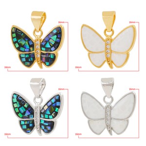 Beau papillon foncé pierre précieuse émail luxe Hip Hop collier breloques et pendentifs bijoux pour femmes - Product Image 2