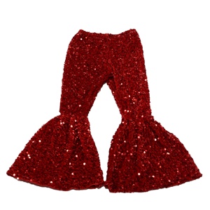 <span class=keywords><strong>Pantaloni</strong></span> a zampa di <span class=keywords><strong>velluto</strong></span> moda ragazza all'ingrosso personalizzati <span class=keywords><strong>pantaloni</strong></span> a campana con paillettes glitterate abbigliamento boutique da ragazza - Product Image 6