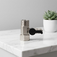 Robinet à bille moderne 3 voies de 1/4 pouce, accessoire en acier inoxydable 304, poignée noire, eau froide, rotation à 360° pour cuisine