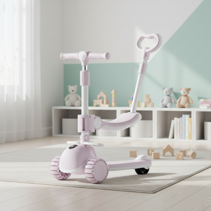 Tricycle électrique pliable 3-en-<span class=keywords><strong>1</strong></span> tendance pour enfants, avec siège, musique, lumières et pédales (cadre en plastique) - Product Image 5