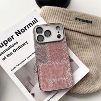Coque de téléphone intégrale antichoc style Ins avec motif denim vintage et cadre de lentille givré pour iPhone 17 16 15 14 Pro Max