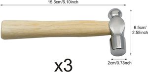 Piccolo Martello Multifunzione con Testa Rotonda e Manico in Legno, Lunghezza 16cm per Uso Domestico Fai-da-Te - Disponibile OEM - Product Image 2