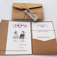 Cartes d'invitation de mariage personnalisées sur mesure, cartes de banquet imprimées avec logo d'entreprise, plusieurs options de couleurs élégantes, papier gaufré