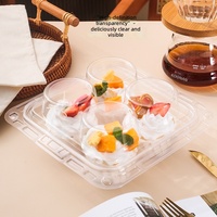 Boîte d'emballage multi-usages en plastique PET transparente de 1 mm d'épaisseur pour cupcakes et desserts, quatre pièces, YASHENG W984