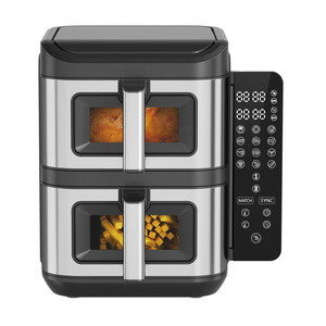 Friteuse à <span class=keywords><strong>air</strong></span> électrique intelligente 2800W avec écran tactile latéral pliable 10L, double zone de cuisson et affichage visuel - Product Image 2