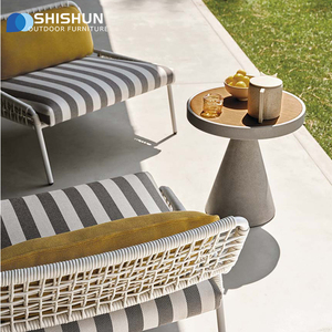 Moderne Touw Geweven Vrijetijdsstoel Bank Voor Balkon Tuin Patio Rotan Rieten Sofa Set Tuinmeubilair Fauteuil - Product Image 5