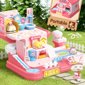 Christmas Adventure Car Track Set With Light Music <b>Slide</b> For Kids 3-6 Educational Toy - Product Image 2