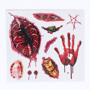 Autocollants de tatouage jetables à motifs effrayants, ensemble de décoration pour Halloween, fournitures de fête - Product Image 4