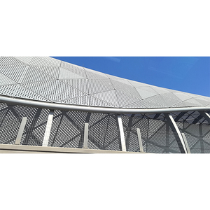 Keenhai Revêtement mural <span class=keywords><strong>en</strong></span> métal mince <span class=keywords><strong>en</strong></span> <span class=keywords><strong>tôle</strong></span> perforée ondulée ignifuge avec motif de trou <span class=keywords><strong>en</strong></span> aluminium pour décoration murale - Product Image 2