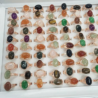 PUSHI vendita calda di alta qualità anelli gialli di lusso anelli vintage molti colori anello fornitore pietra anello quadrato lotto misto