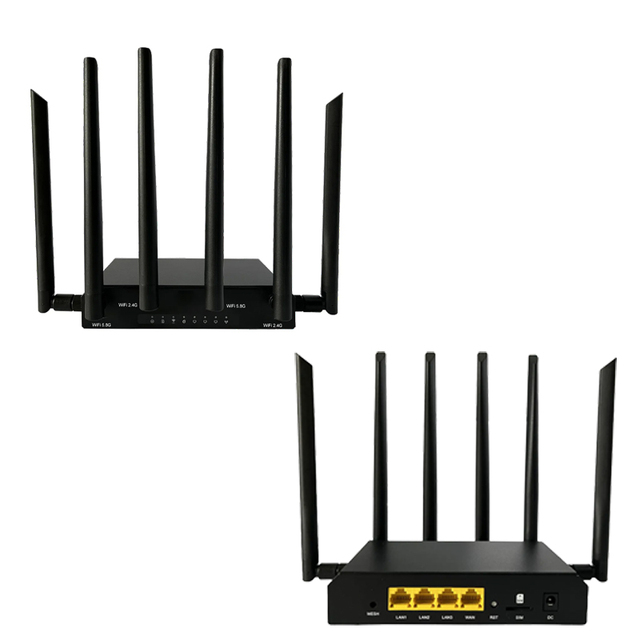 4G Wireless Industrial WIFI Router 2.4G & 5.8G LTE CAT6 with SIM Card Slots EG06E