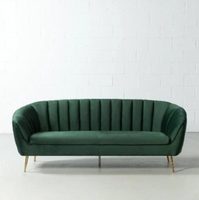 Canapé en tissu trois places Nisco - Design moderne, rembourrage en mousse à mémoire de forme, pieds en métal, confortable et durable, garantie 1 an pour usage hôtelier