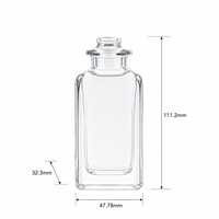 Flacon de parfum en verre de luxe de 50 ml avec pulvérisateur à pompe, flacon coloré et bouchon rond coloré, emballage cosmétique de haute qualité