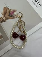 Gantungan Kunci Mutiara Ceri Grosir, Liontin Tas Berhias Manik-Manik, Liontin Buah Lucu, Aksesoris Fashion Y2K Coquette untuk Wanita dan Remaja Putri, Tas Tangan