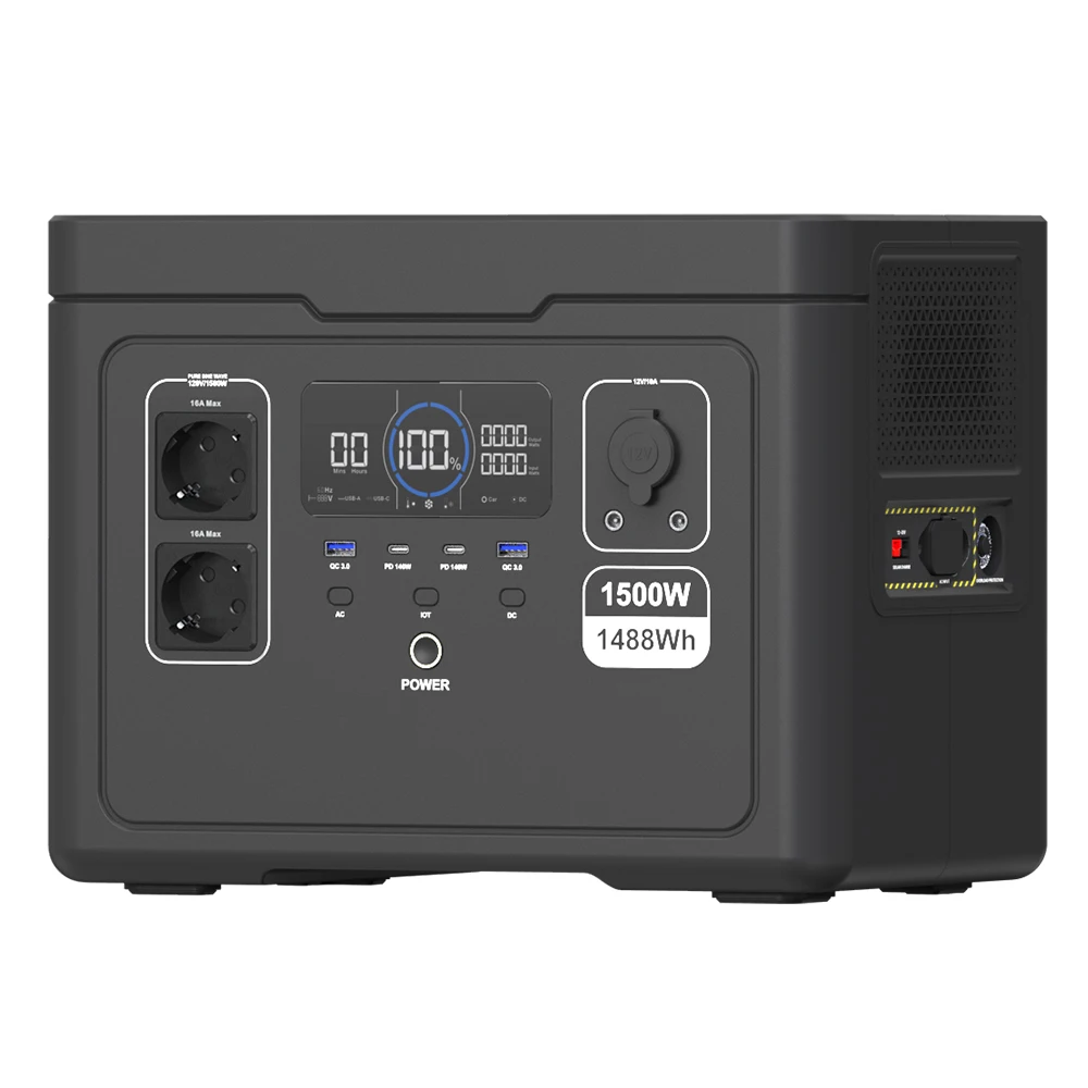 SOUOP S015 <strong>1500W</strong> Fast Charging LiFePO4 Mobile <strong>Solar</strong> <strong>Generator</strong> Mega AC DC Outlet 1500 Watt Lithium Battery Portable Power Station