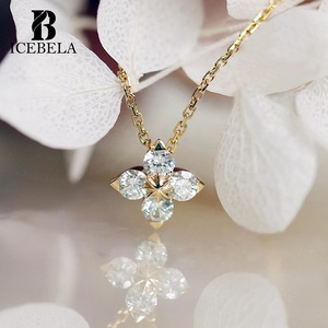 Collares de Lujo de Moda con Colgante de Trébol de Cuatro Hojas de Plata Esterlina 925 y Circón Bañado en Oro de 18k para Mujer - Product Image 2