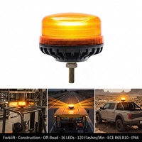 Faro Rotante SM812EC Omologato ECE R65, 36 LED, 120 Lampeggi, IP66, 12-24V, Ambra, Montaggio a Bullone Singolo, 3 Anni di Garanzia