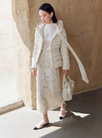 Blouson bomber matelassé tricoté pour femme, coupe ajustée, avec capuche à cordon de serrage, fermeture éclair, léger et chaud pour l'hiver