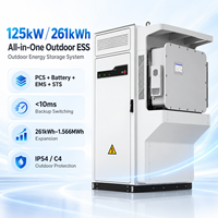 Système de stockage d'énergie solaire tout-en-un DCAC 261 kWh au lithium-ion pour extérieur IP65, micro-réseau BESS PCS+ refroidissement liquide + EMS hors réseau