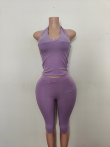 Produttori di Abbigliamento Femminile: Top Halter e Pantaloni a Zampa con Risvolto, Completi Stile Y2K, Abiti <span class=keywords><strong>Estivi</strong></span> con Fiocco per Donne - Product Image 4