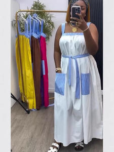 Robe longue en coton vintage anti-statique sans col et épaules dénudées, style patchwork, collection Printemps 2026, pour le commerce international – Grande Vente - Product Image 1