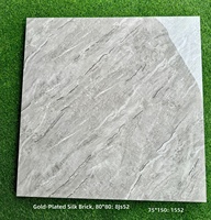 Carreaux de céramique de luxe à texture pierre dorée fluide, épaisseur 10 mm, 800x800 mm, poli brillant, antidérapant, pour supermarché et chambre à coucher