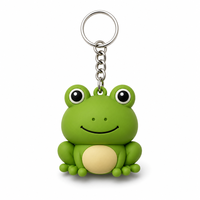 Llavero de PVC Personalizado OEM de Doble Cara con Diseño de Conejito, Rana, Dinosaurio y Arcoíris Brillante para Niños, Recuerdo para Fiestas Infantiles