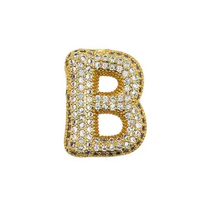 Nouvelles initiales lettres pendentif Zircon plaqué or 18 carats 26 Alphabet nom personnalisé collier fabrication de bijoux accessoires breloques pour les femmes