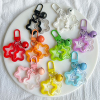 Promotion : Porte-clés Mini Clochette Étoile en Gelée Mignonne, Breloque Pentagramme Fantaisie en Résine Acrylique Couleur Bonbon Kawaii