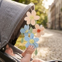 Jouet suspendu écologique unisexe pour berceau de bébé, fleur en peluche douce en polaire, hochet sensoriel marguerite, décoration de chambre de bébé, cadeau pour nouveau-né