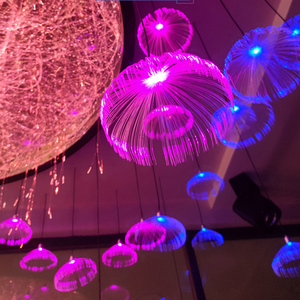 Lumière à fibres optiques LED en forme de méduse colorée, bricolage, lustre de Noël, lumière d'ambiance multicolore pour jardin, cour - Product Image 3